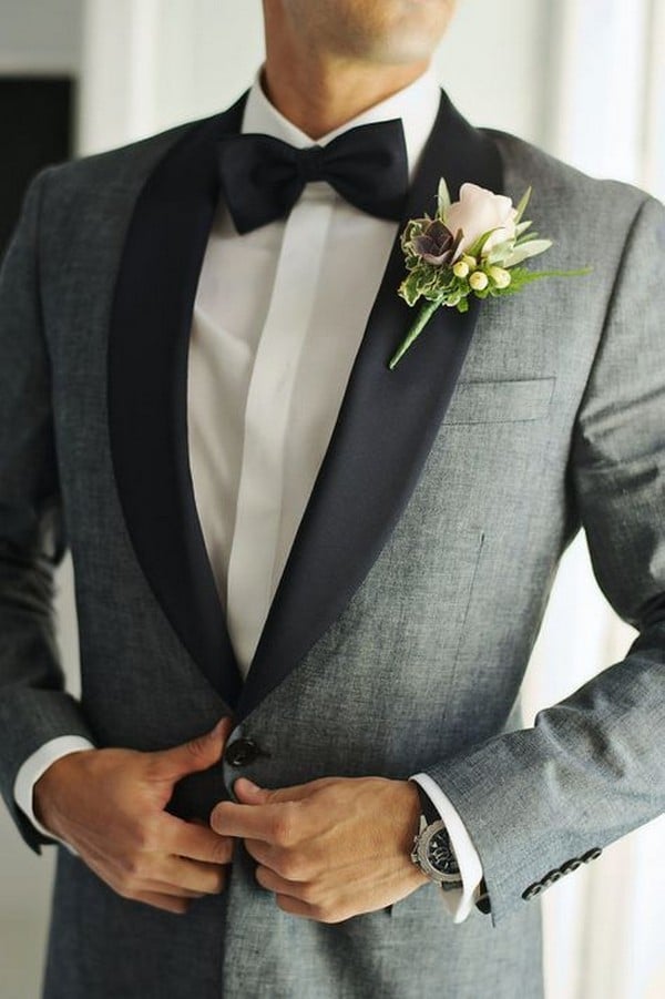 grey and black groom suit wedding ideas