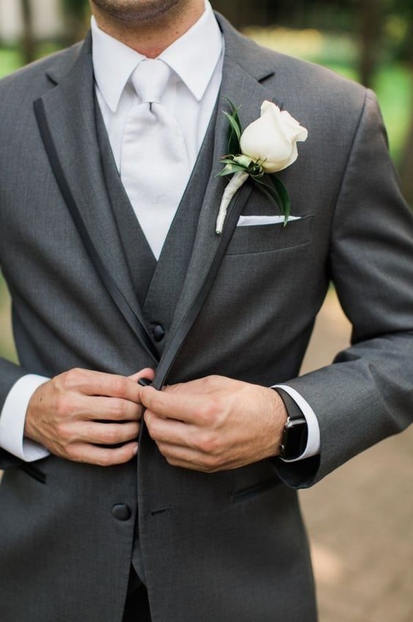 25 + Grooms Wedding Suit and Boutonniere Ideas - Oh The Wedding Day