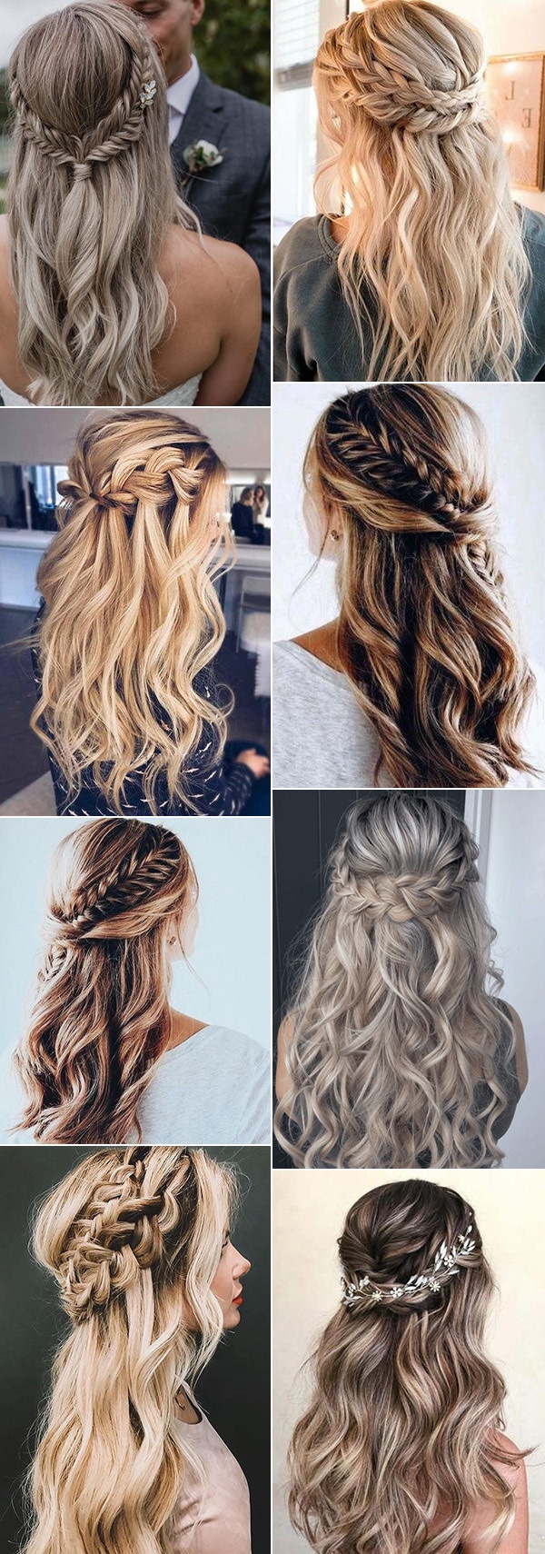 half up half down braided wedding hairstyles for 2020