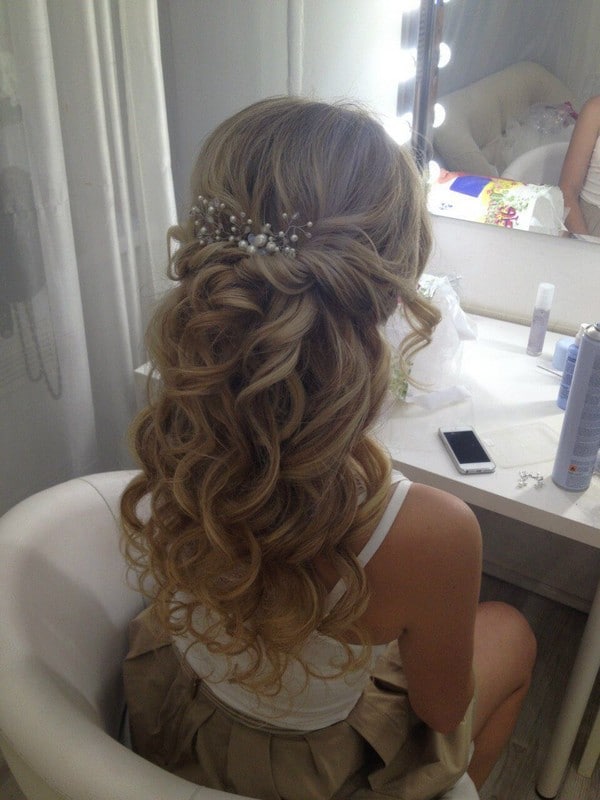 half up half down wedding hairstyle