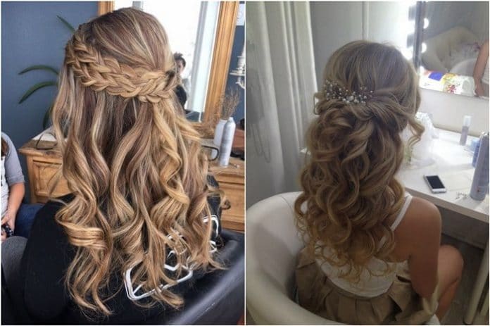 half up half down wedding hairstyle ideas