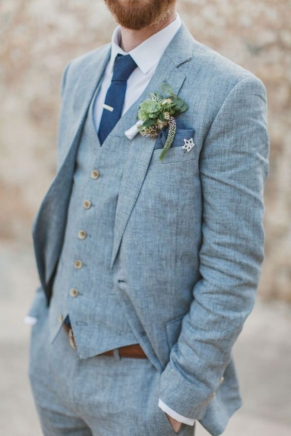light blues groom wedding suit