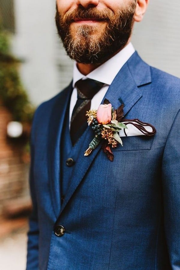 navy blue groom suit wedding ideas