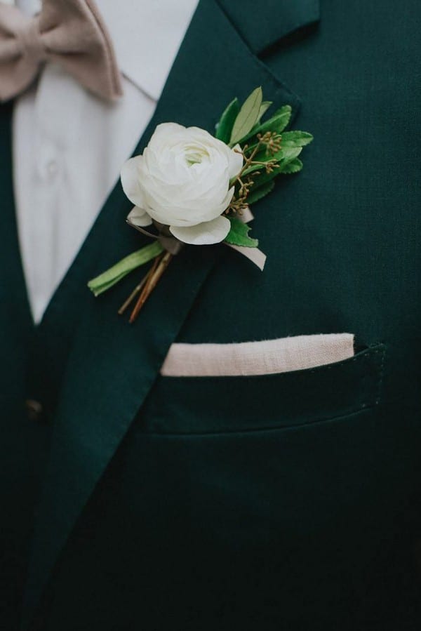 navy groom suit and white roses boutonniere wedding ideas