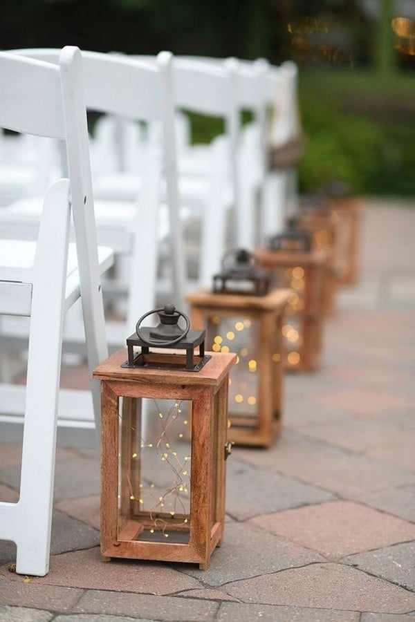 non floral budget friendly lantern wedding aisle decoration ideas