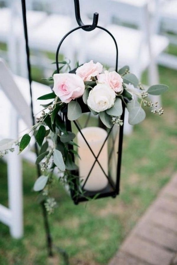 outdoor lantern wedding aisle decoration ideas