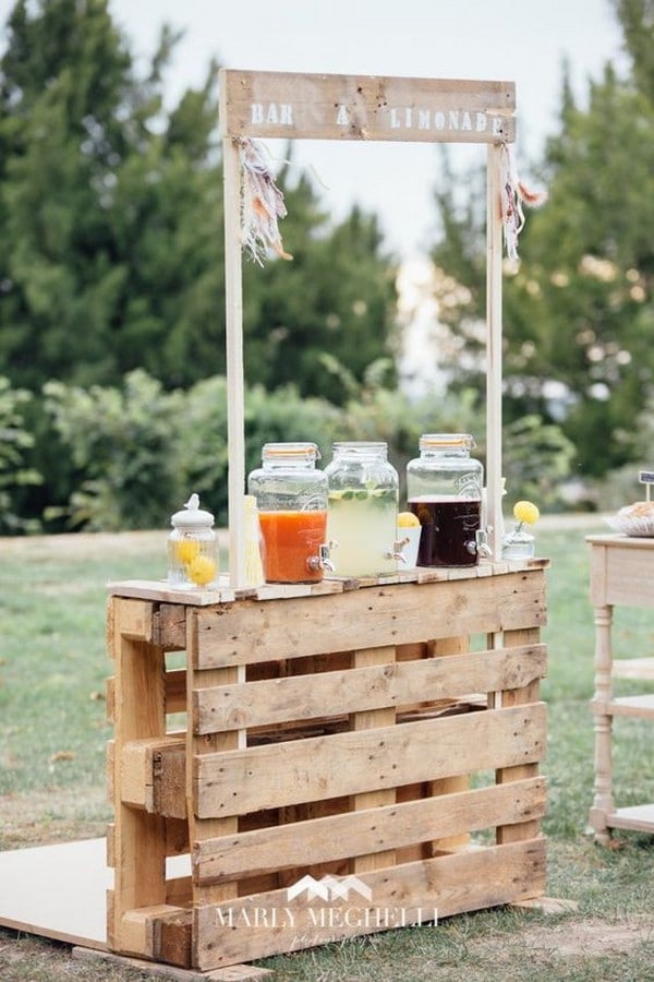 outdoor wedding drink station ideas
