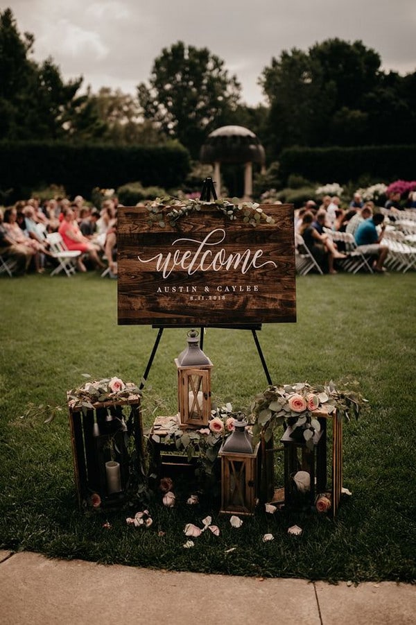 outdoor wedding sign decoration ideas