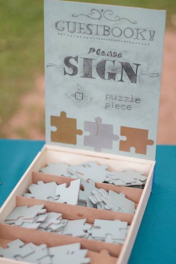 puzzle piece wedding guest book ideas