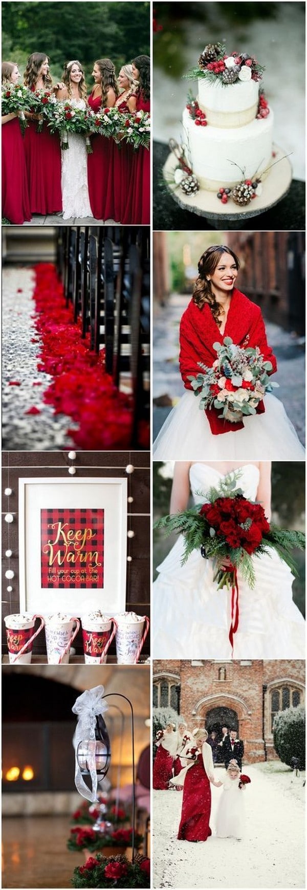 red and green Christmas wedding ideas