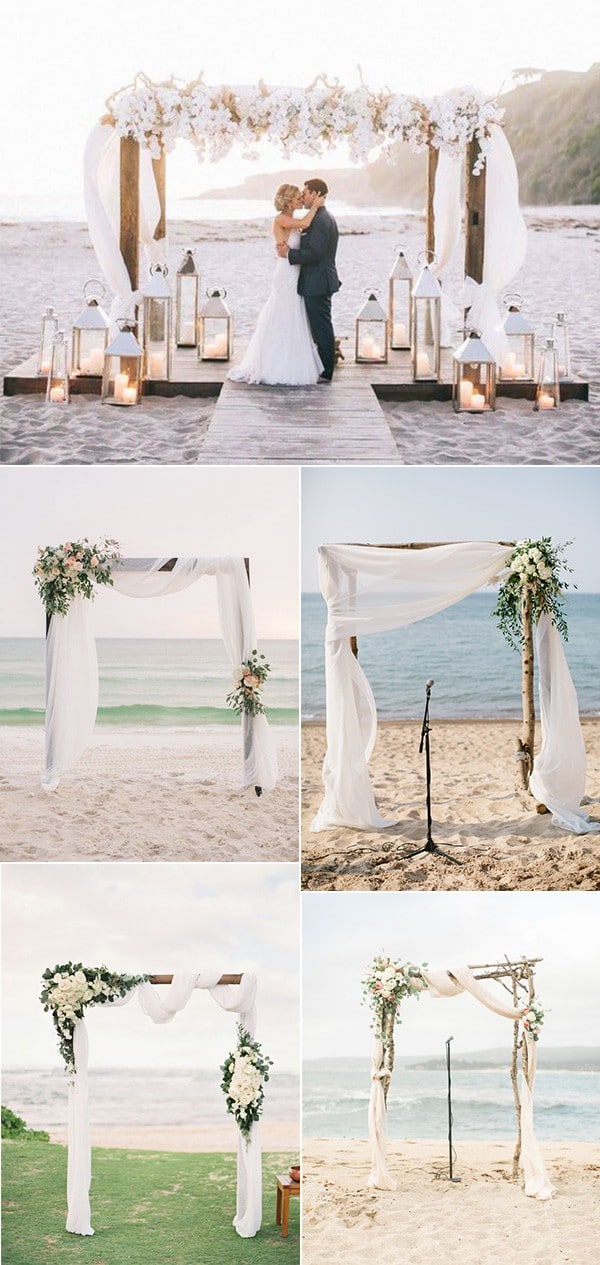 romantic beach wedding arch decoration ideas