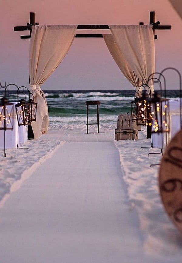 romantic beach wedding ceremony decoration ideas