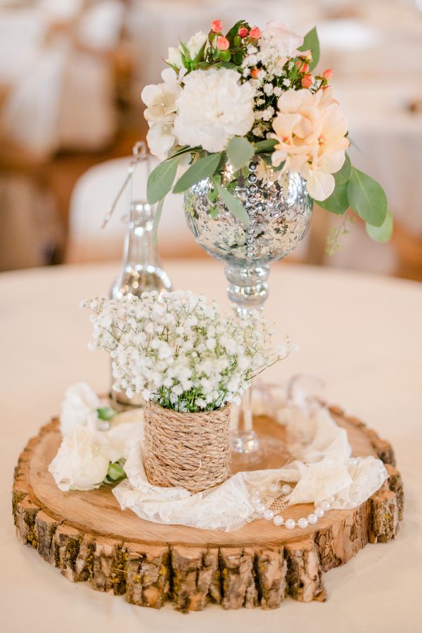 rustic vintage wedding centerpiece