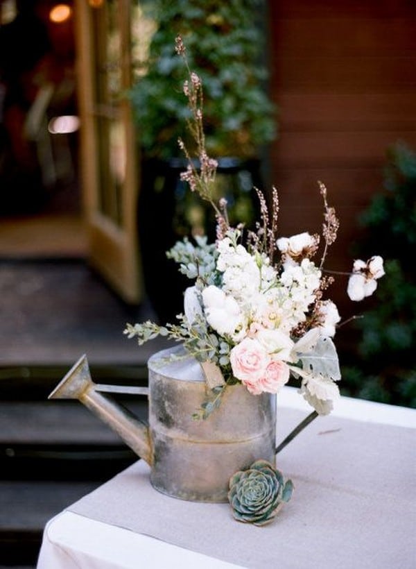 rustic watering can wedding decor ideas