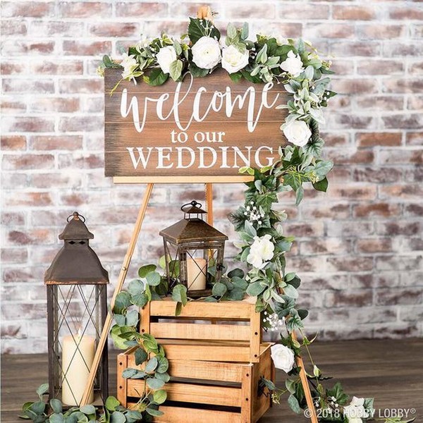 rustic wedding welcome entrance decoration ideas