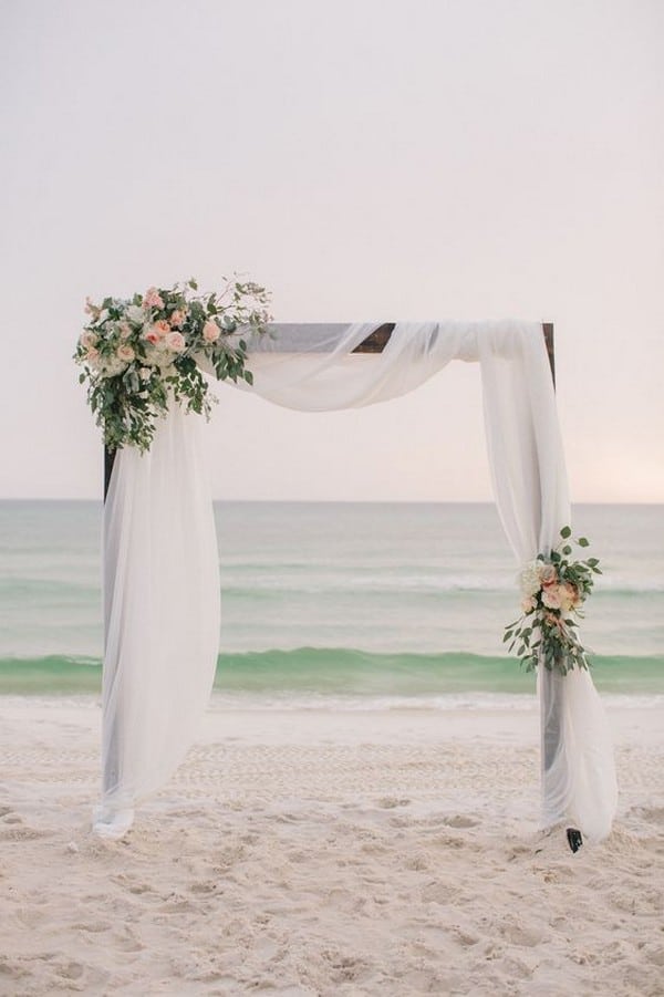 simple elegant beach wedding arch