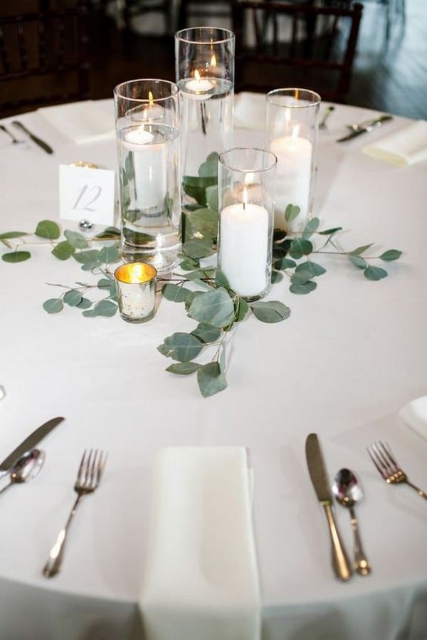 simple elegant wedding centerpiece ideas with candles