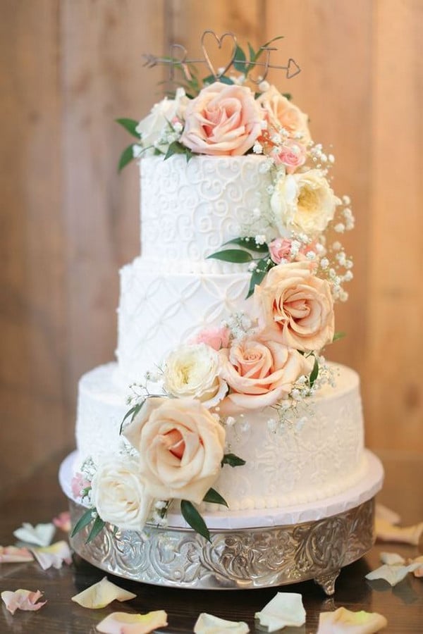 spring summer floral wedding cake