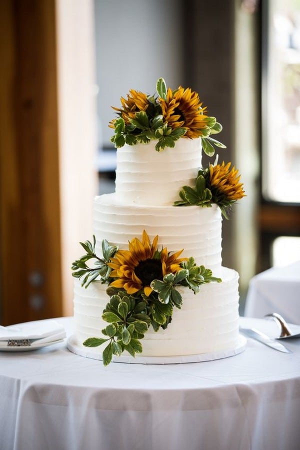 sunflower wedding cake ideas