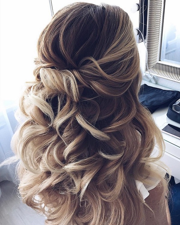 twisted half up half down wedding hairstyles