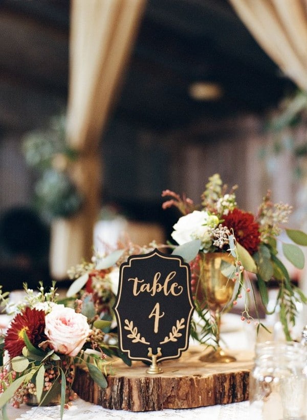 vintage fall wedding centerpiece