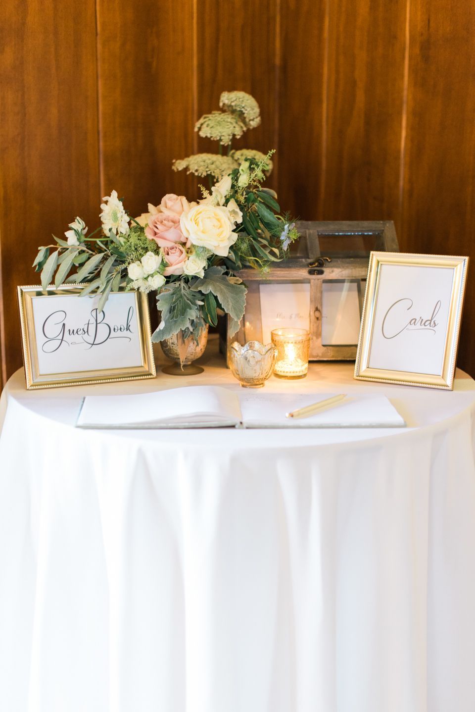 vintage guest book cards sign in table