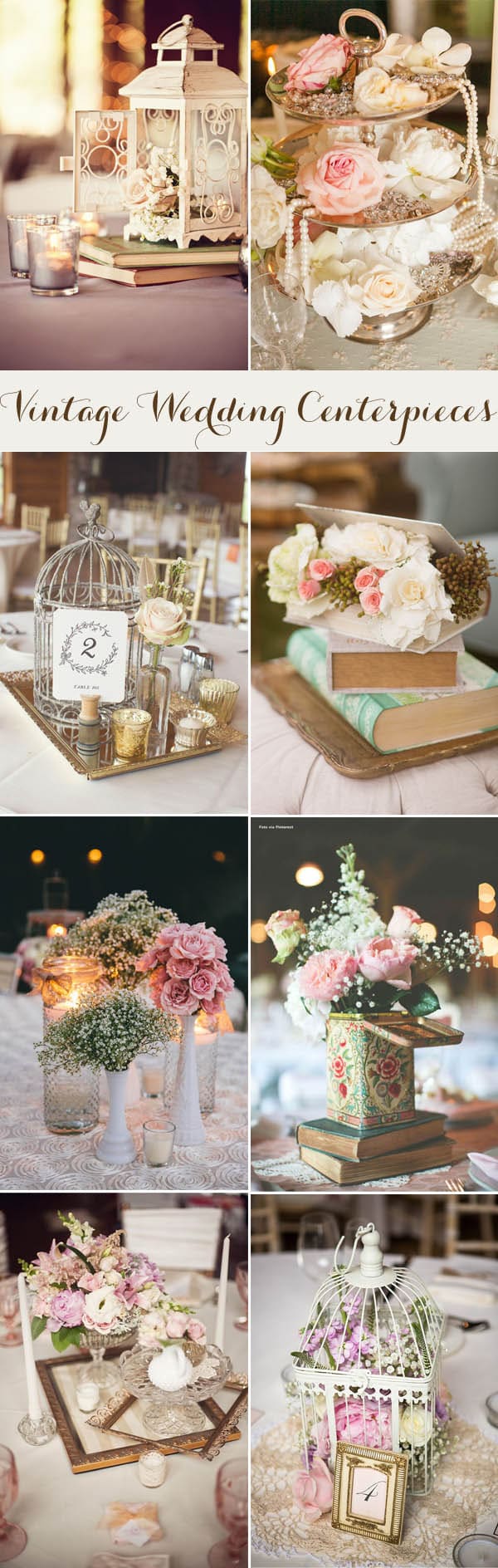 vintage wedding centerpieces ideas