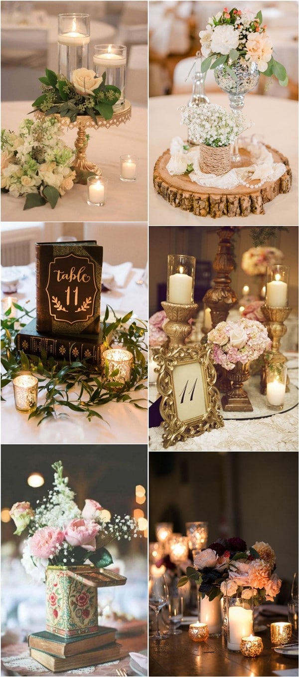 vintage wedding ideas - vintage wedding centerpiece ideas