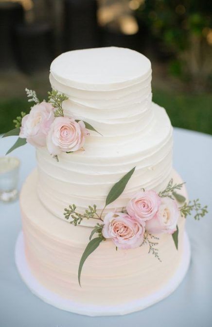 wedding cakes simple spring pink roses Ideas