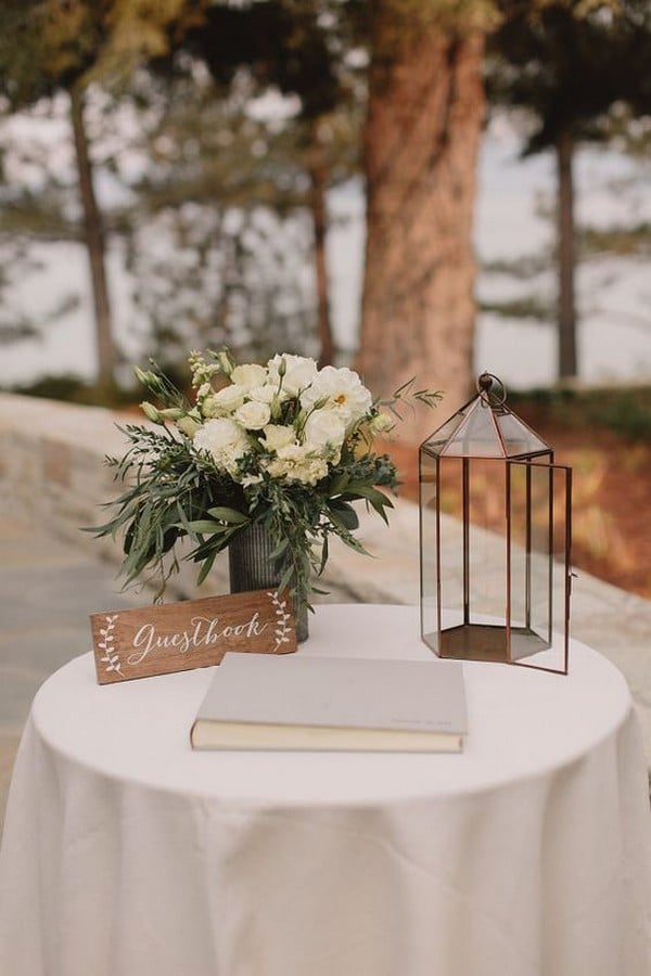 wedding guest book sign in table decorations