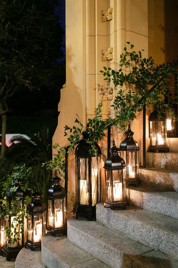 wedding venue decoration ideas with glowing candles and lanterns