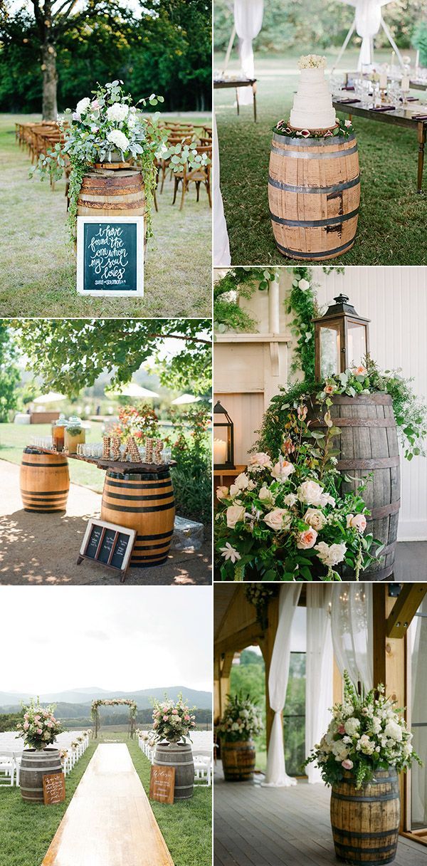 wine barrel inspired country wedding ideas