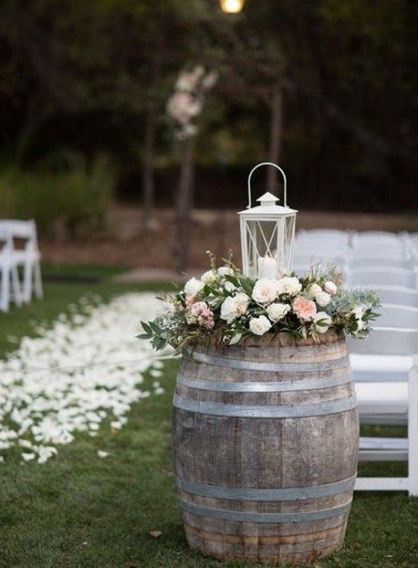 wine barrels country wedding decoration ideas