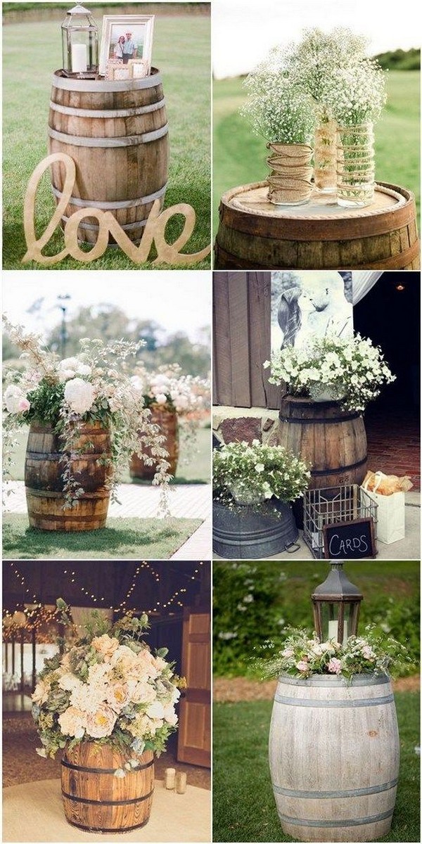 wine barrels for country wedding ideas