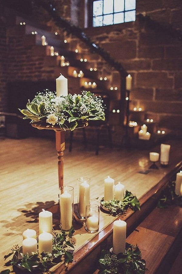 winter wedding decoration ideas with candles