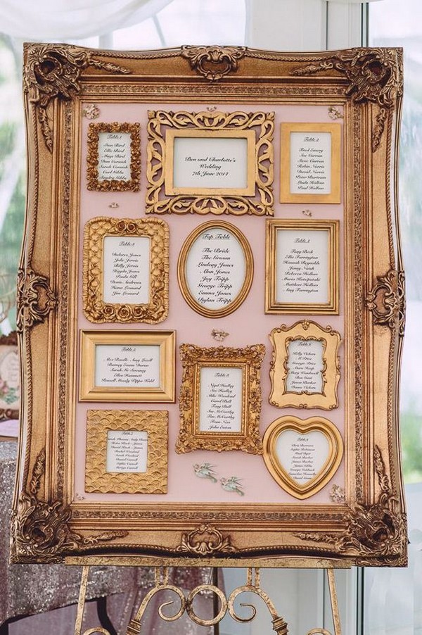 Gold Unique Seating Chart Ideas For Weddings