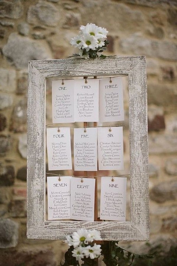 Vintage Original Wood Wedding Seating Chart Ideas