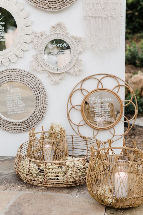 boho vintage wedding seating charts