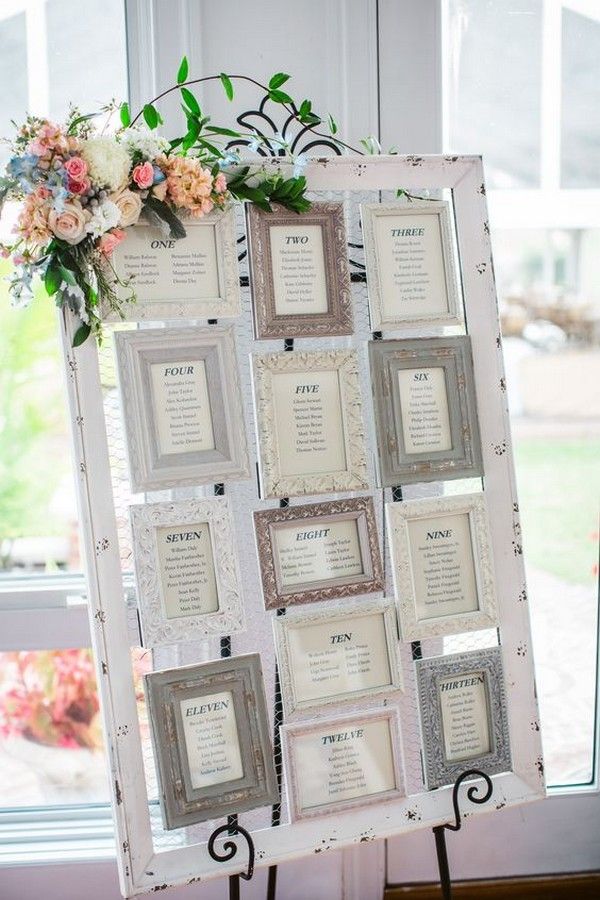 chic vintage framed wedding seating chart