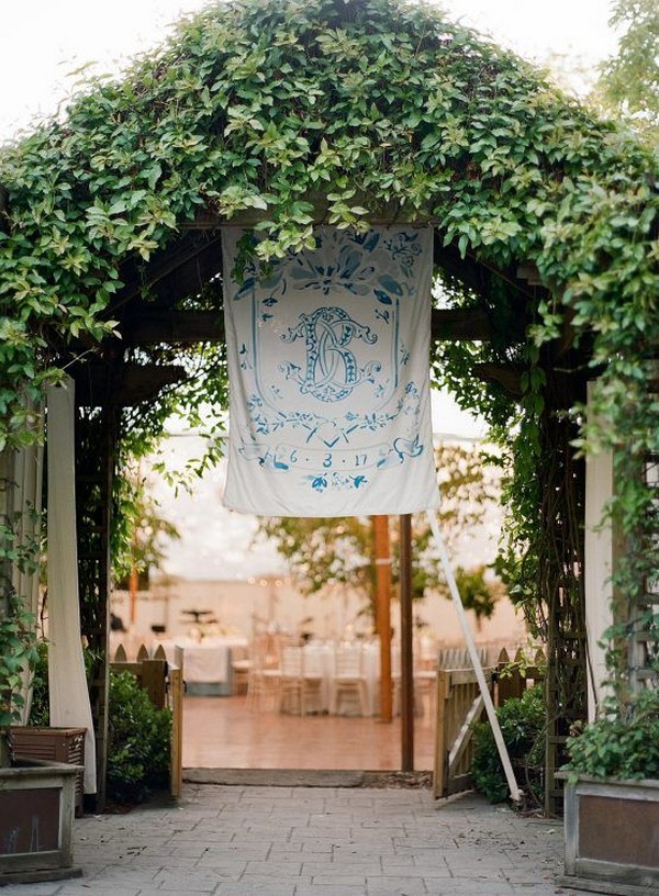 greenery wedding entrance decoration