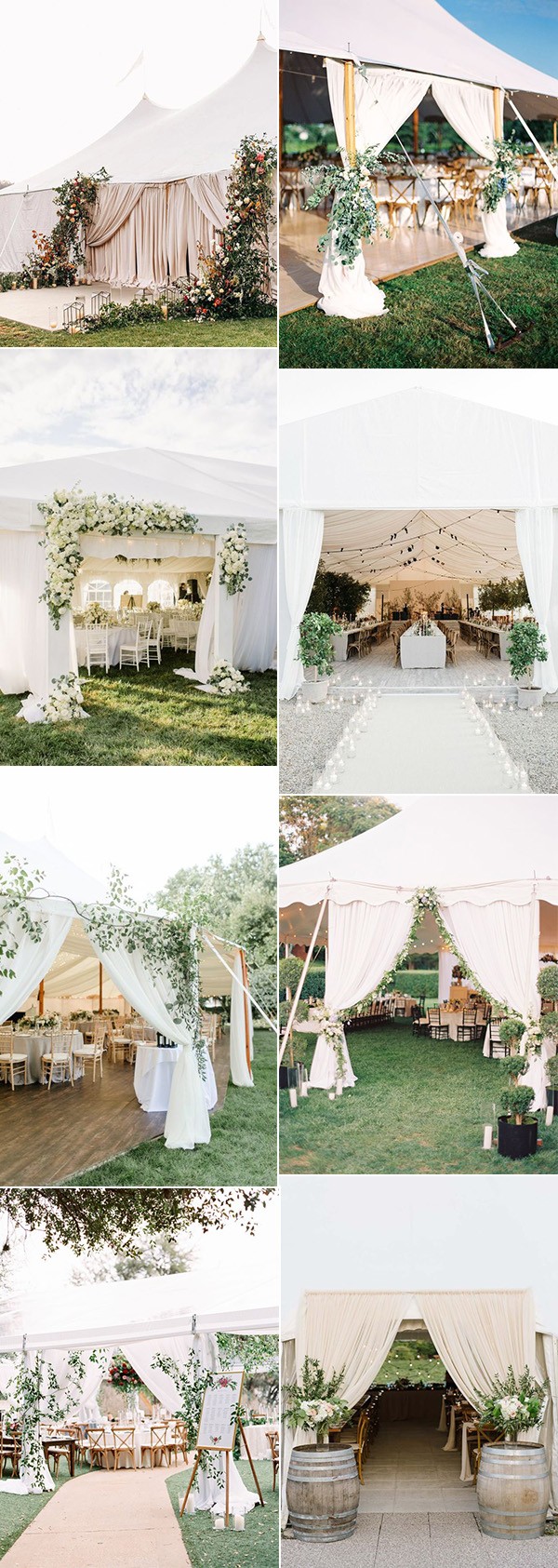 outdoor tented wedding entrance decoration ideas