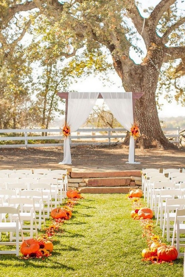 rustic outdoor fall wedding arches and backdrop #wedding #weddingideas #fallwedding #weddingarches