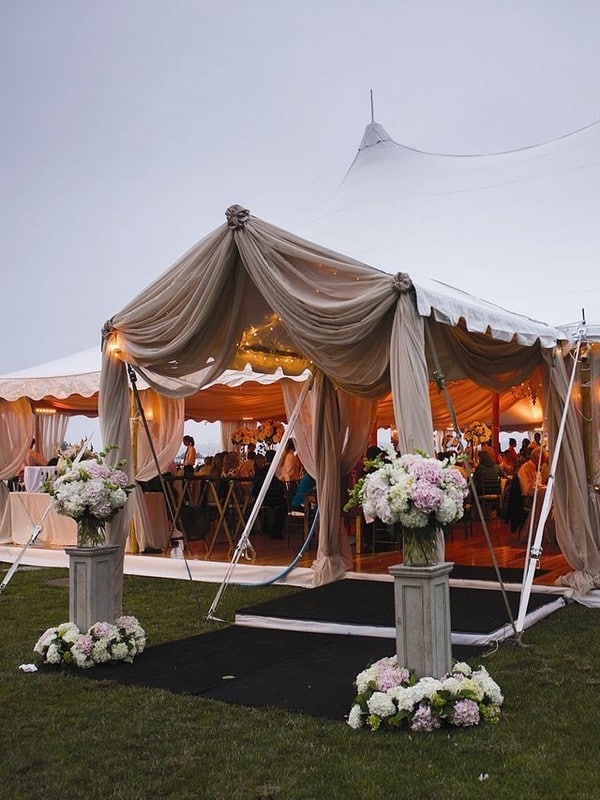 rustic tent wedding entrance decorations