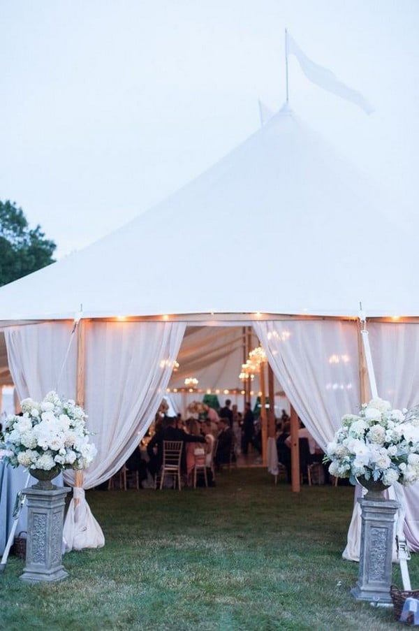 tented outdoor wedding entrance decoration ideas