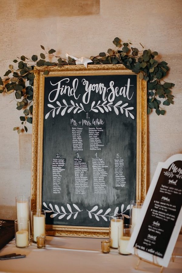 vintage chalkboard wedding seating chart ideas