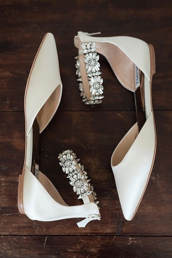 Badgley Mischka sparkly bridal wedding flats