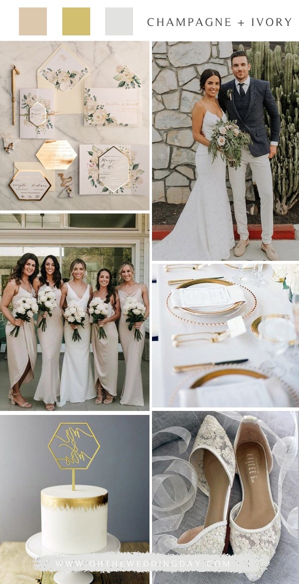 Champagne gold and ivory wedding color ideas