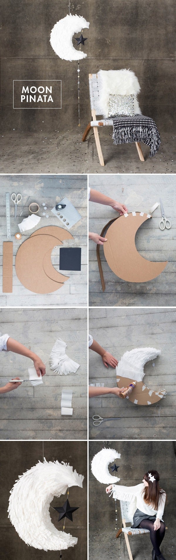 DIY Moon Pinata tutorial for weddings