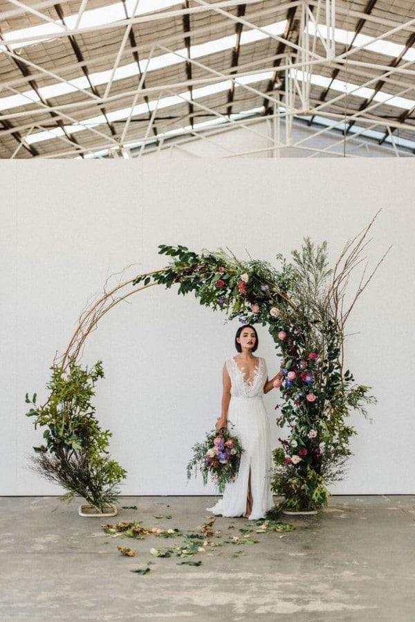 Floral Greenery Circular Wedding Arch