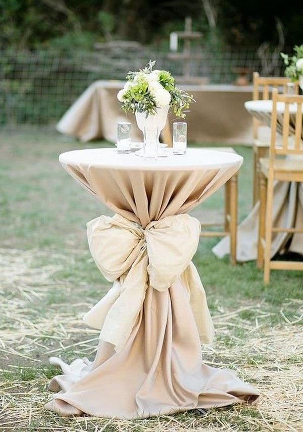 Neutral fall wedding cocktail table